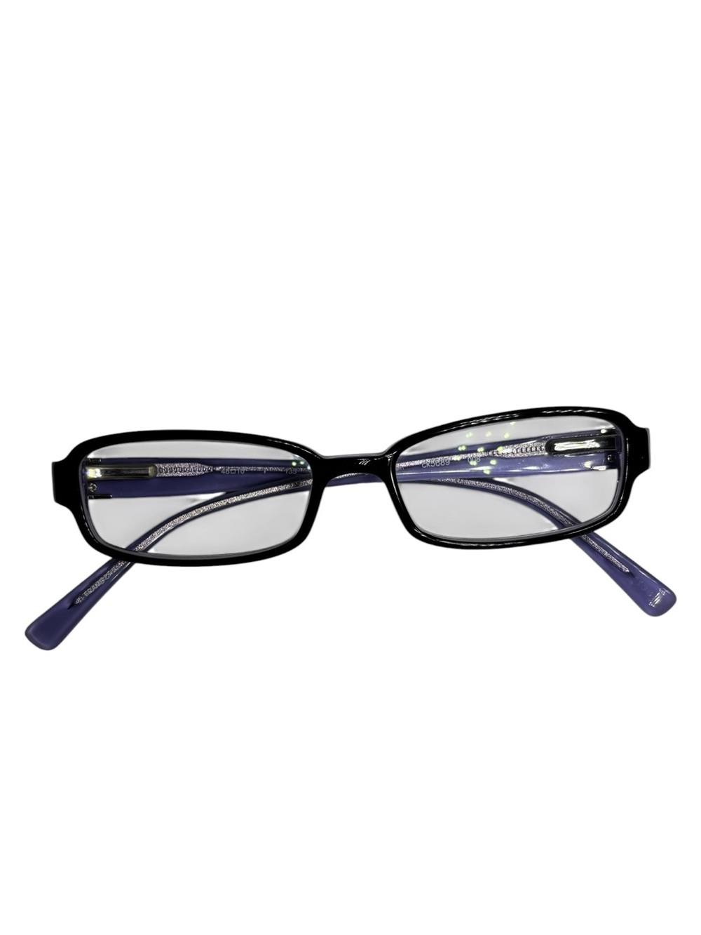 Vtg Y2K Calvin Klein Eye Glasses CK5689 008 Black Purple Rectangular 48-16-135 - Picture 2 of 7